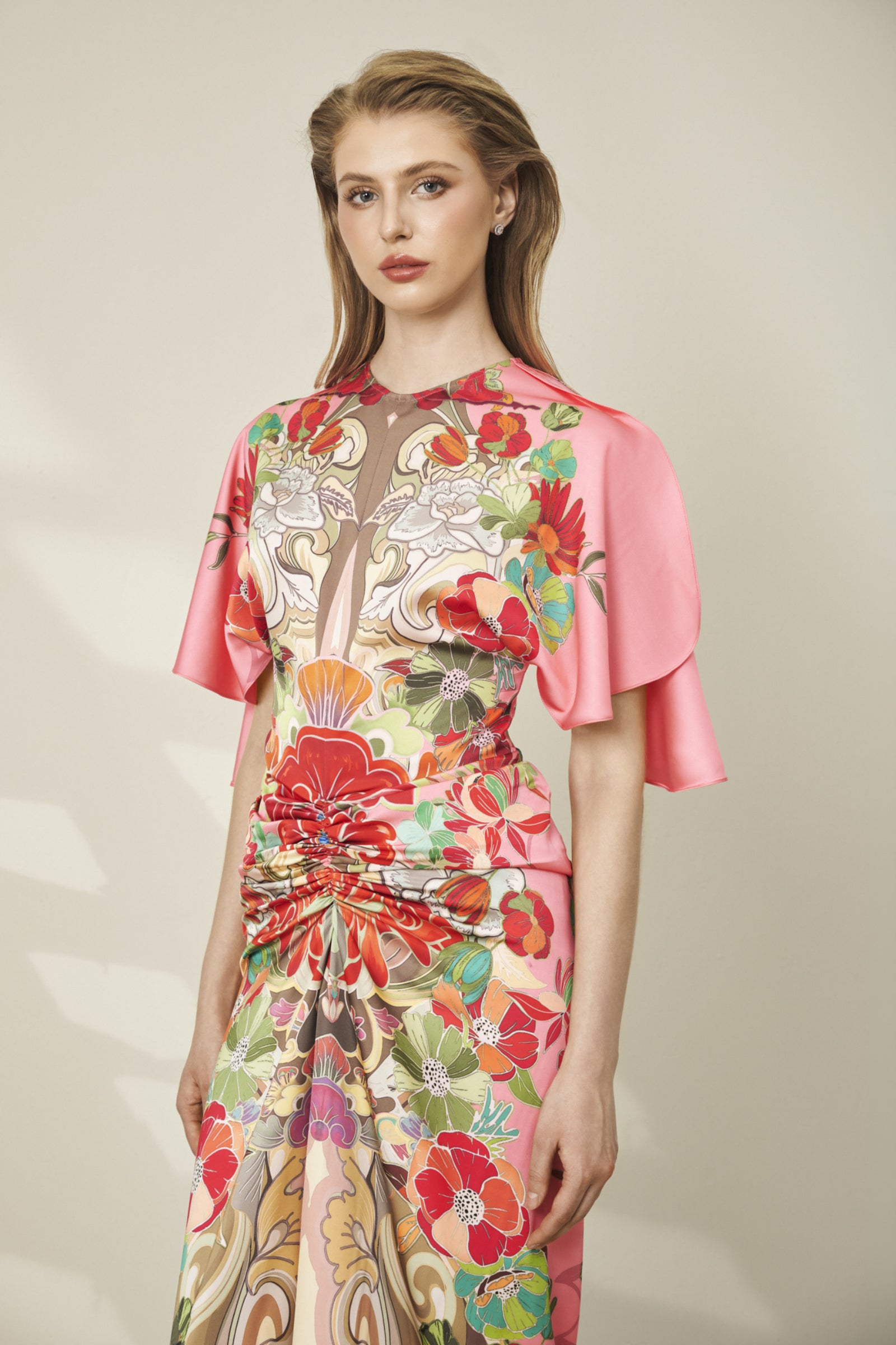 Indochine Ruched Midi Dress