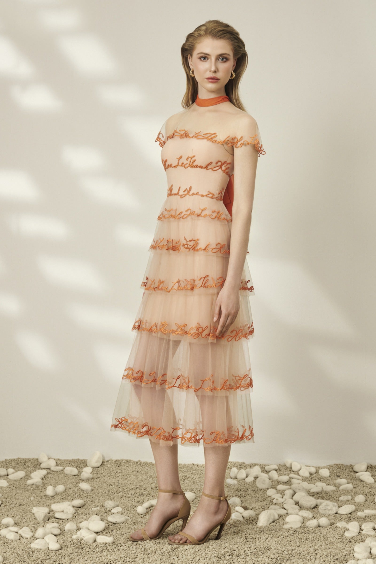 Luxe Embroidery Midi Dress