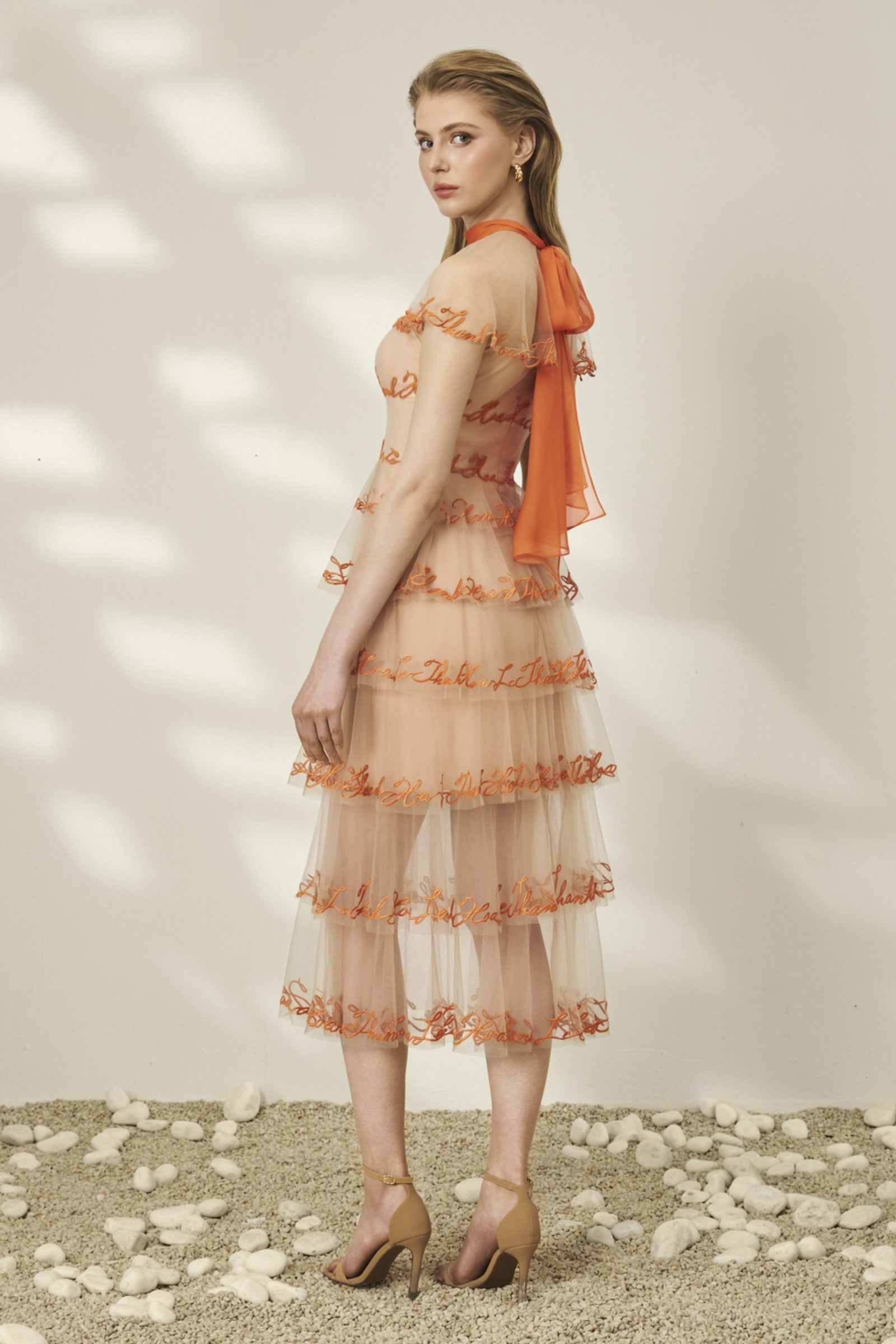 Luxe Embroidery Midi Dress