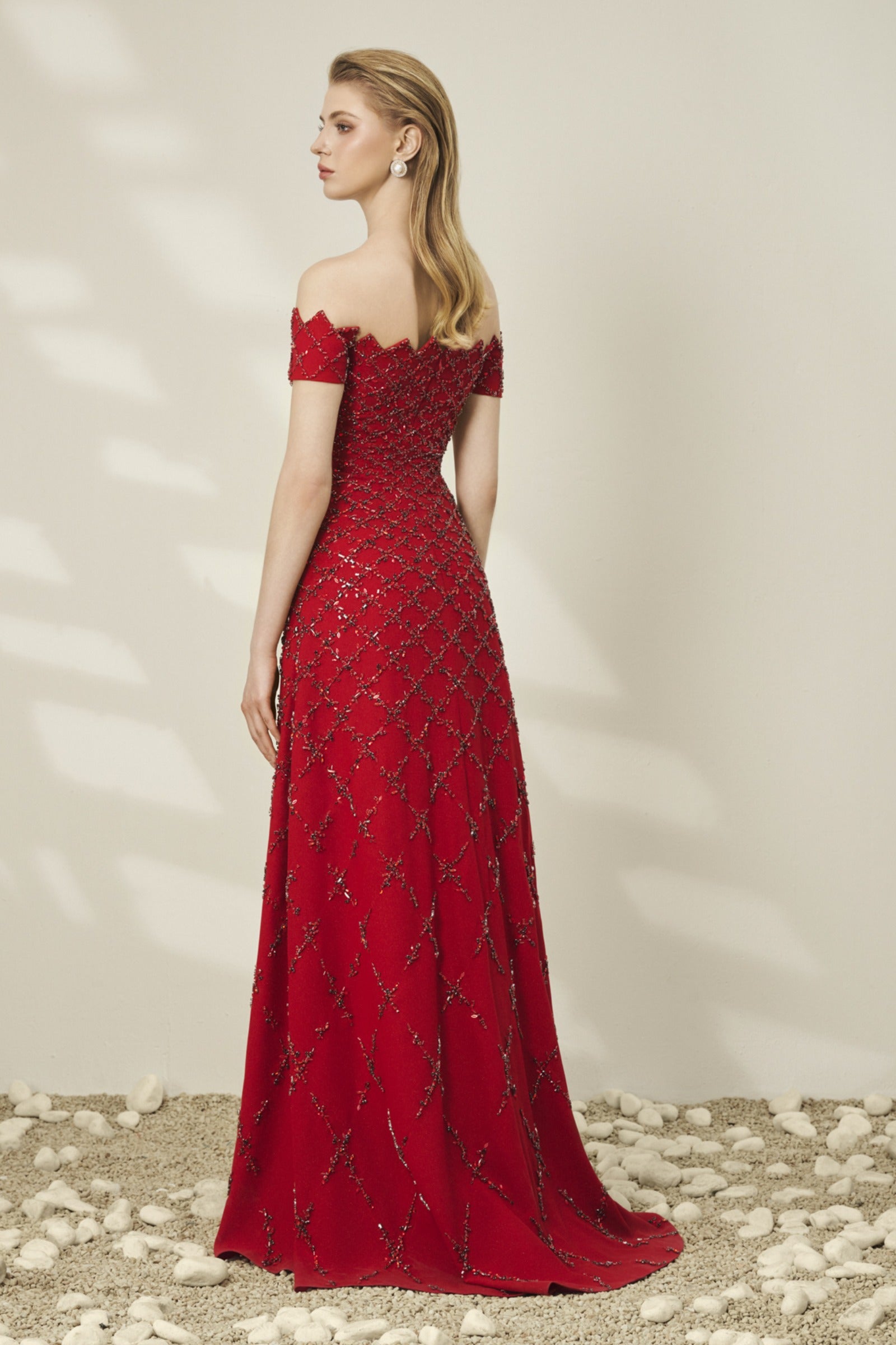 Scarlet Rhinestone Maxi Dress