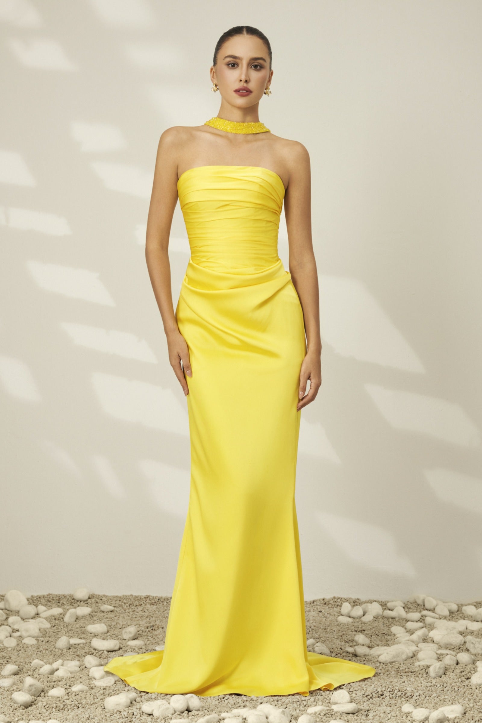 Canary Draped Maxi Dress