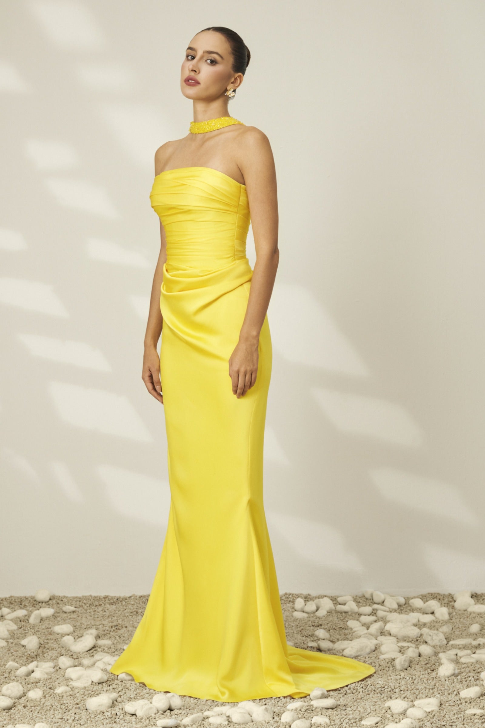 Canary Draped Maxi Dress