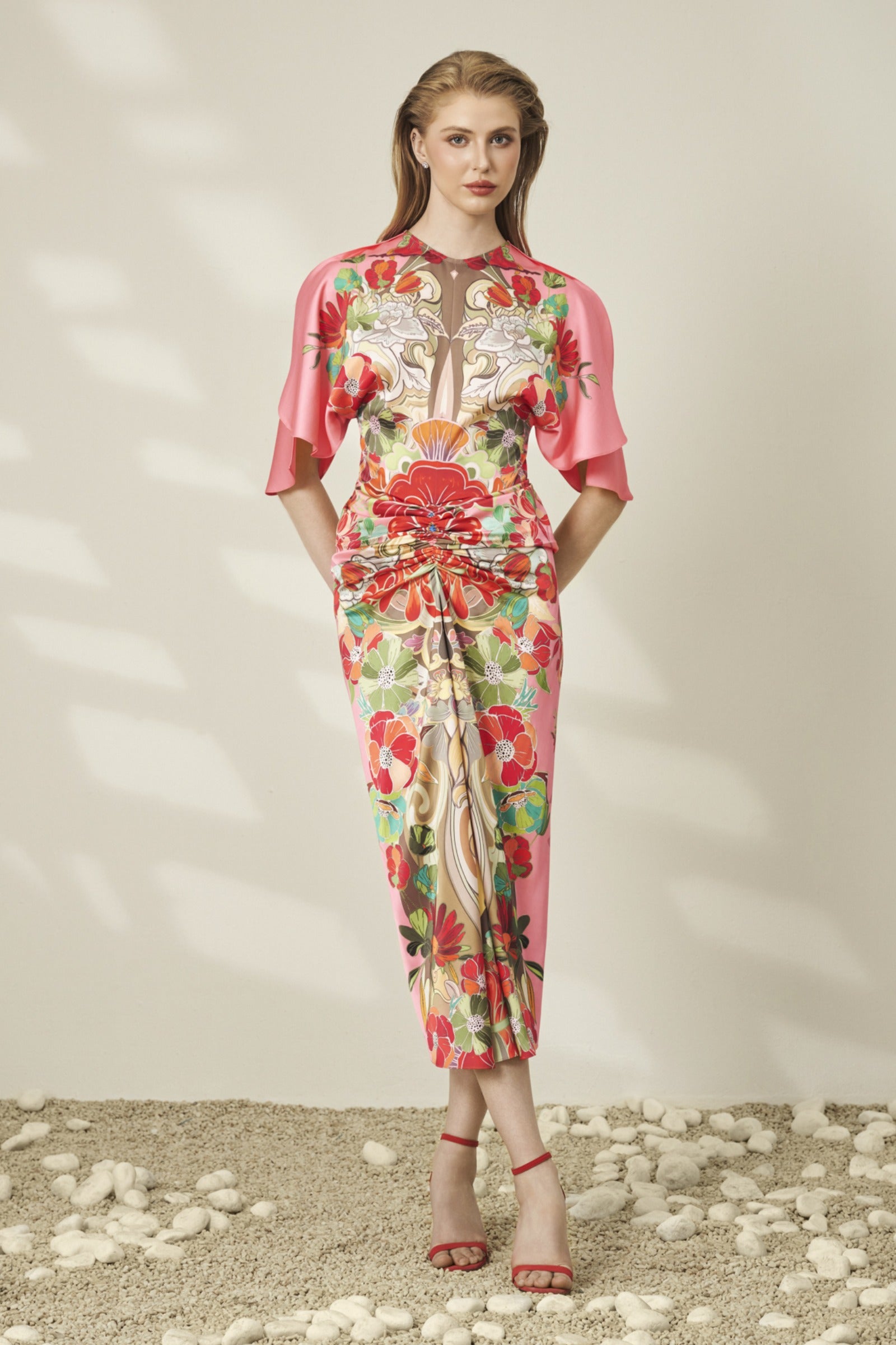 Indochine Ruched Midi Dress