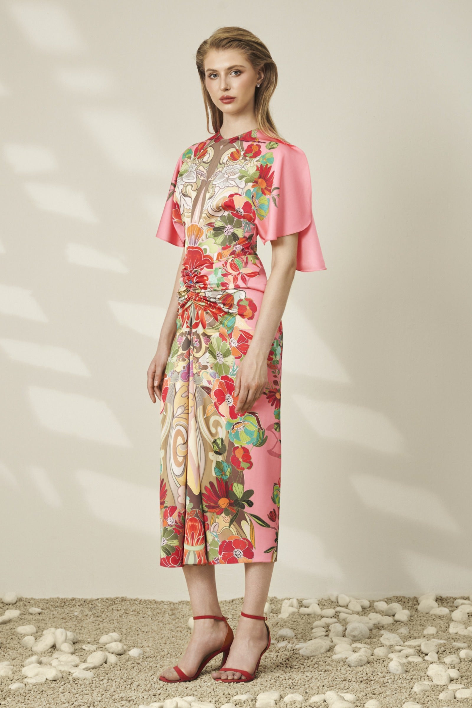 Indochine Ruched Midi Dress