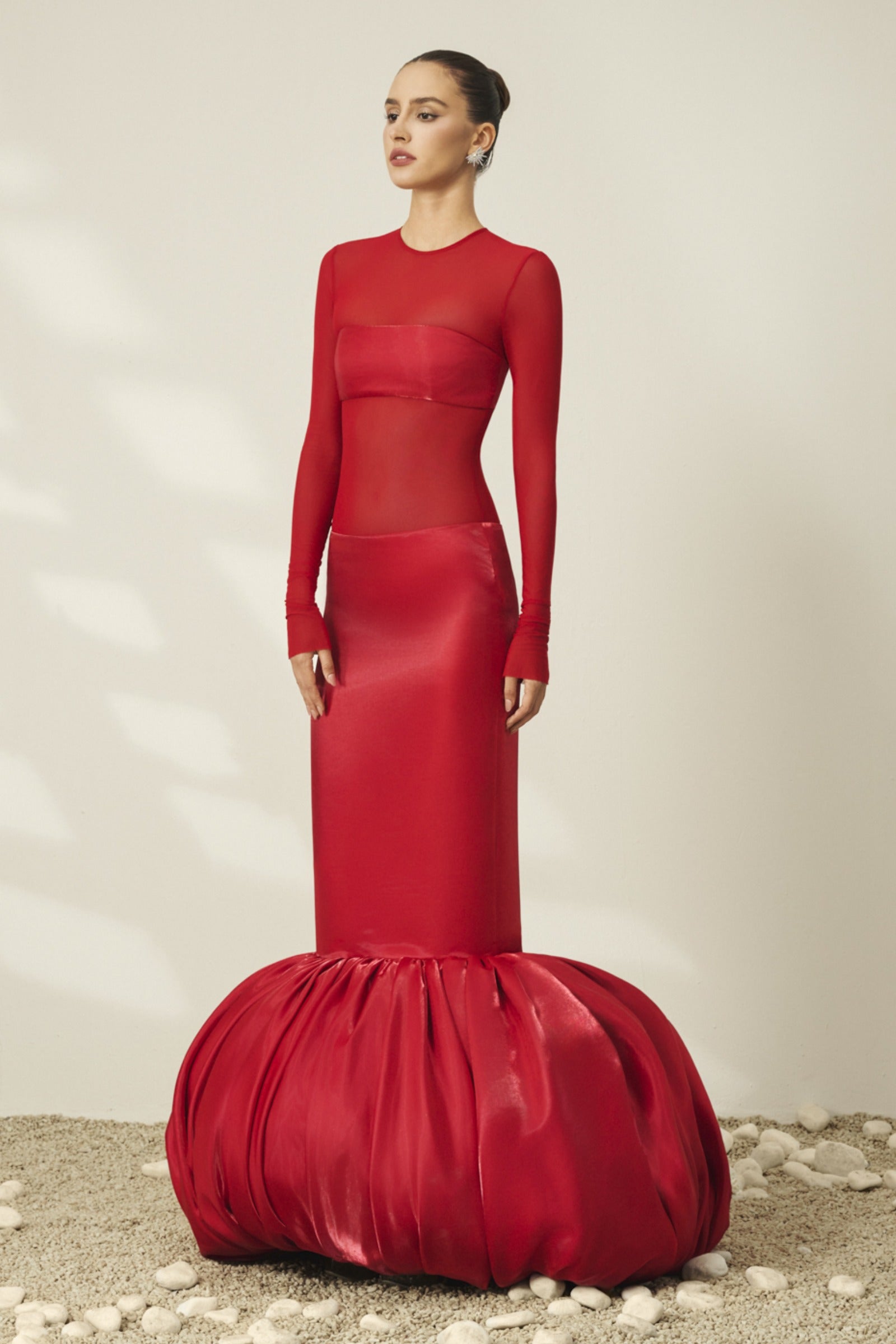 Crimson Bubble Maxi Dress