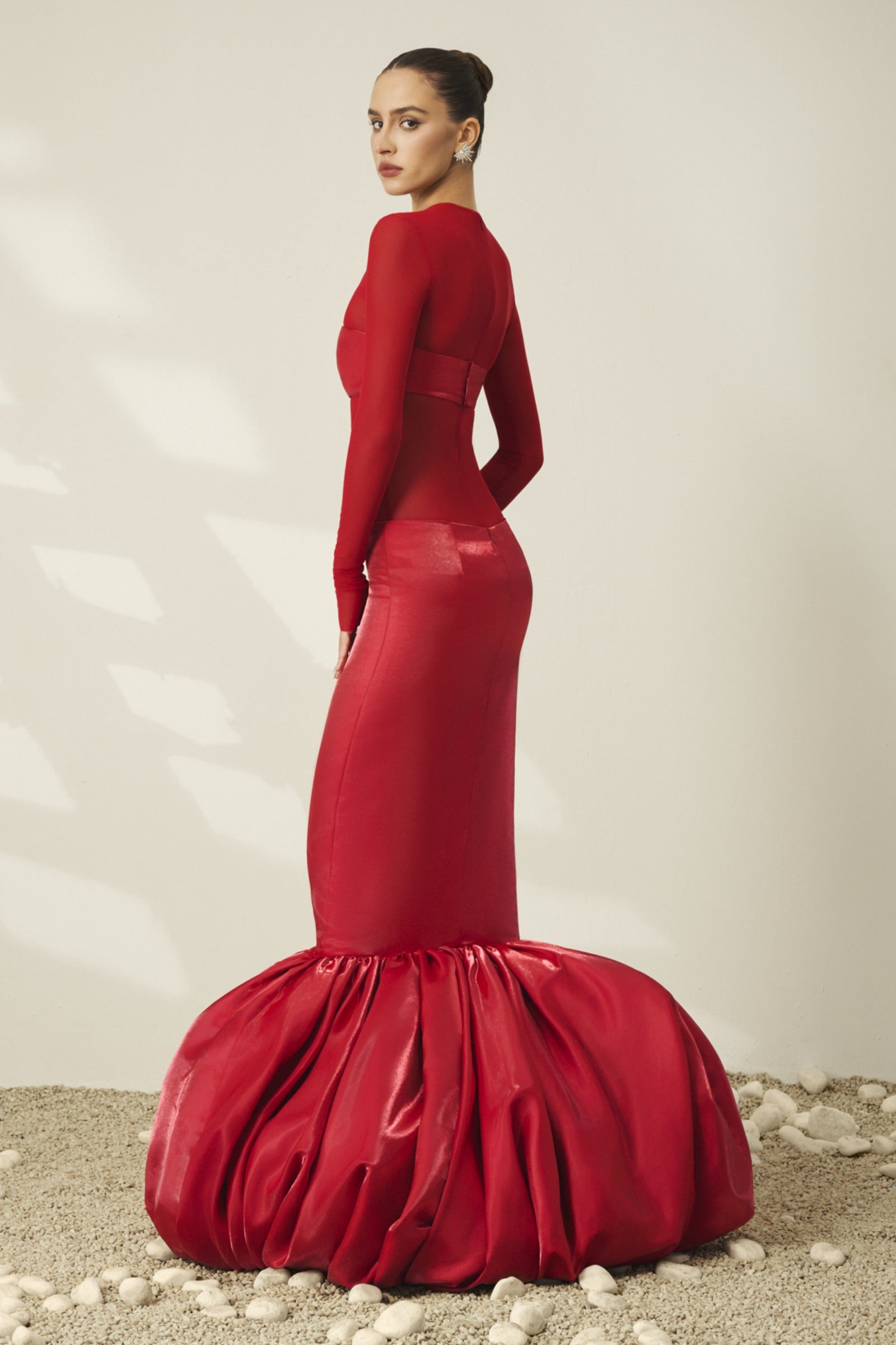 Crimson Bubble Maxi Dress