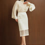 Chiara Layered High Waist Silk Knee-length Skirt