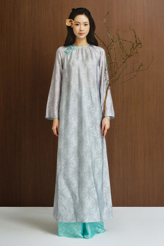 Nha Xa Straight Wide Leg Silk Floor Length Pants