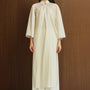 Thanh Tieu Straight High Waist Silk Floor Length Pants