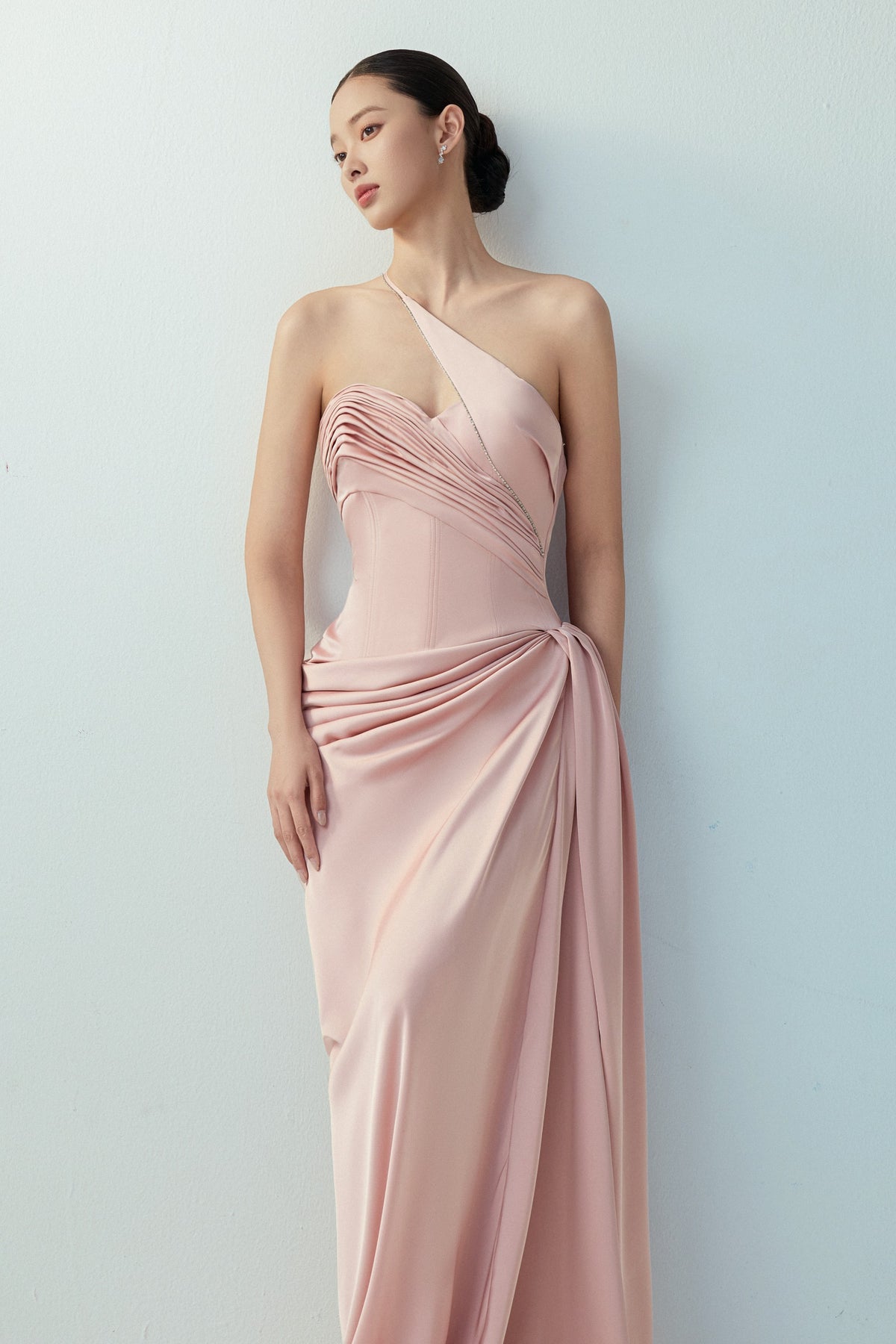 Lyra Asymmetric Neck Maxi Dress