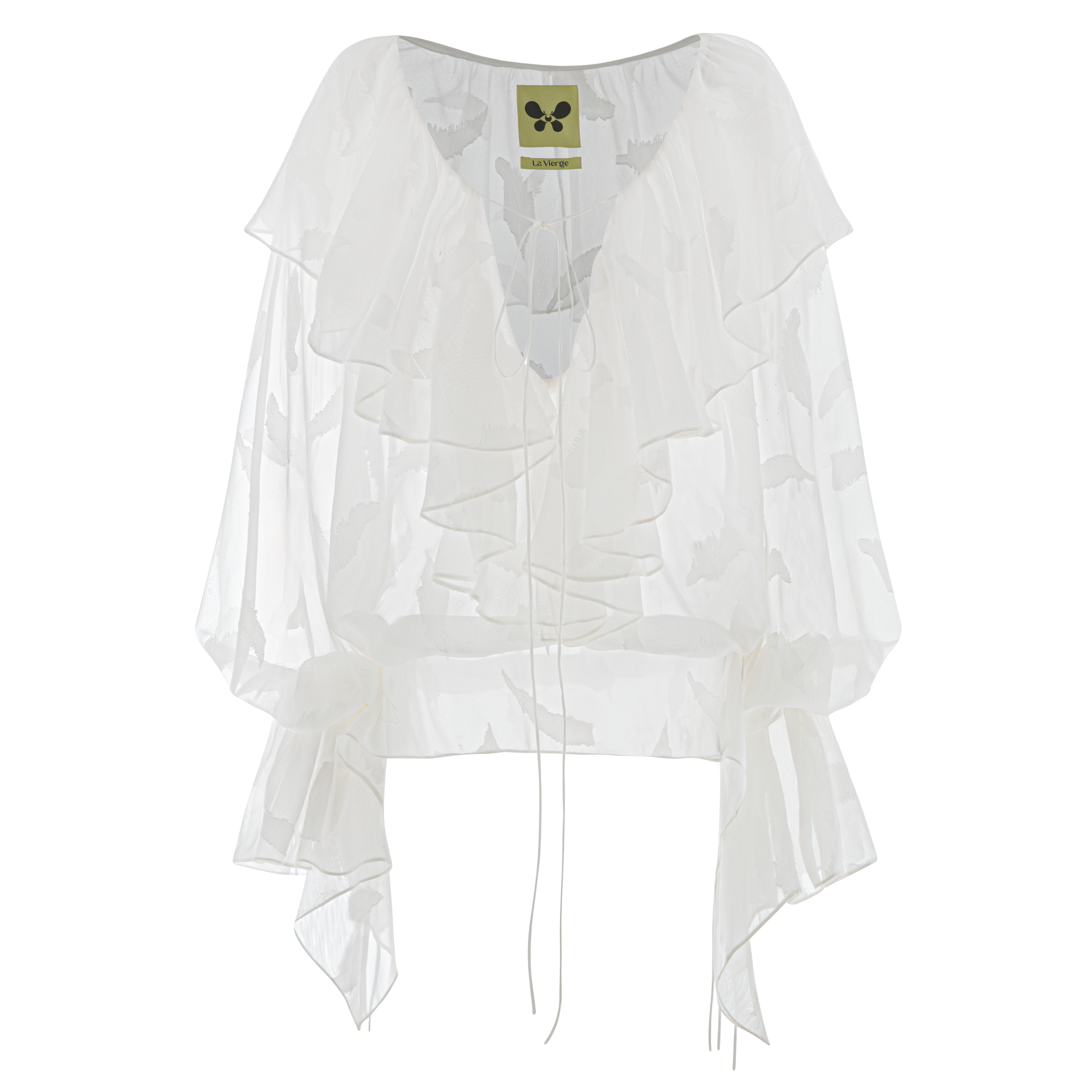 La Bohème Straight Tie Neck Chiffon Blouse