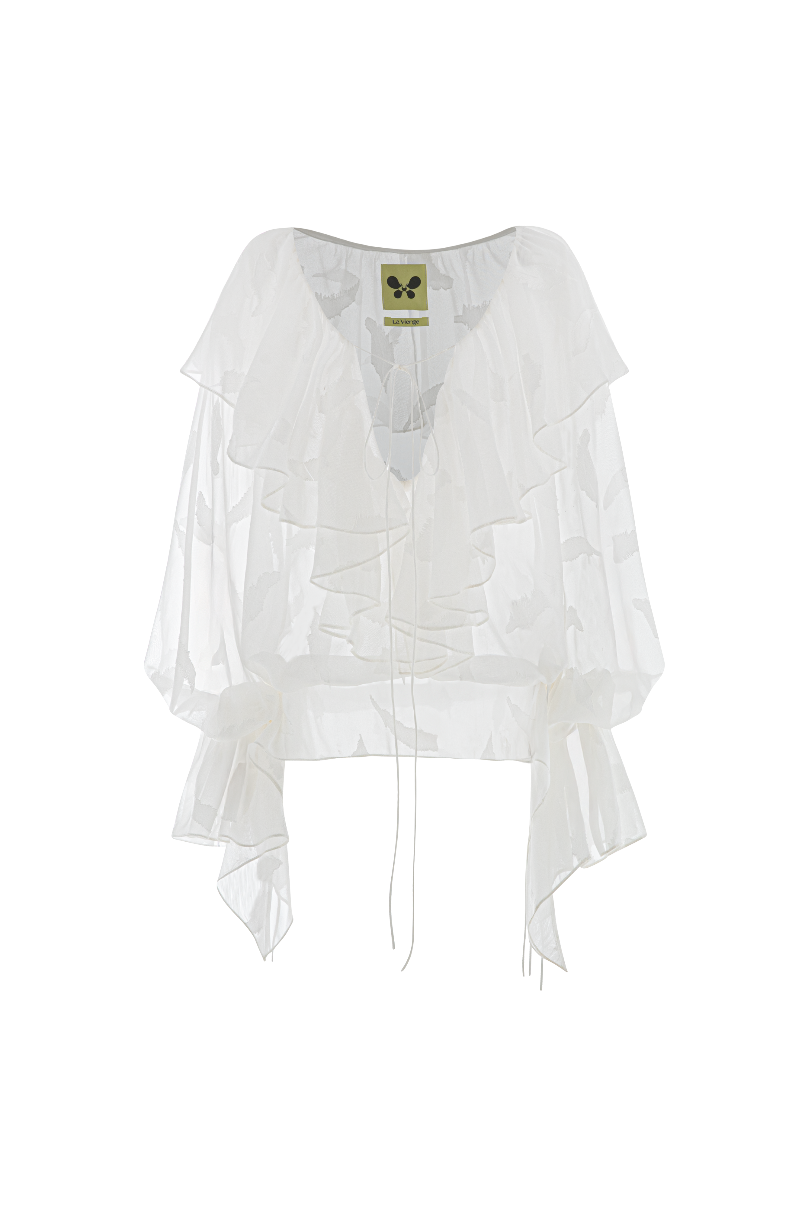 La Bohème Straight Tie Neck Chiffon Blouse