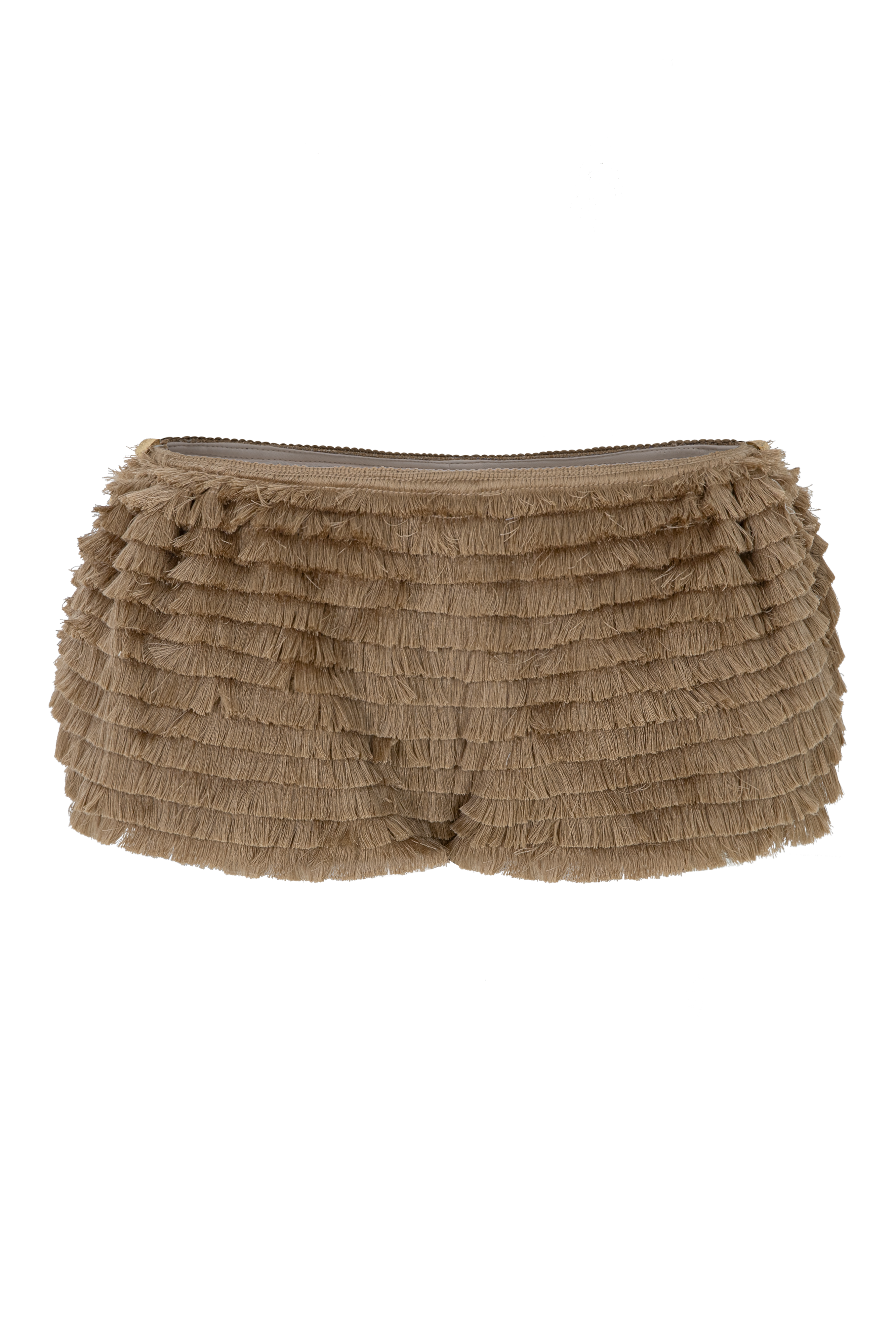 Nocciola Straight Layered Cotton Short Length Shorts