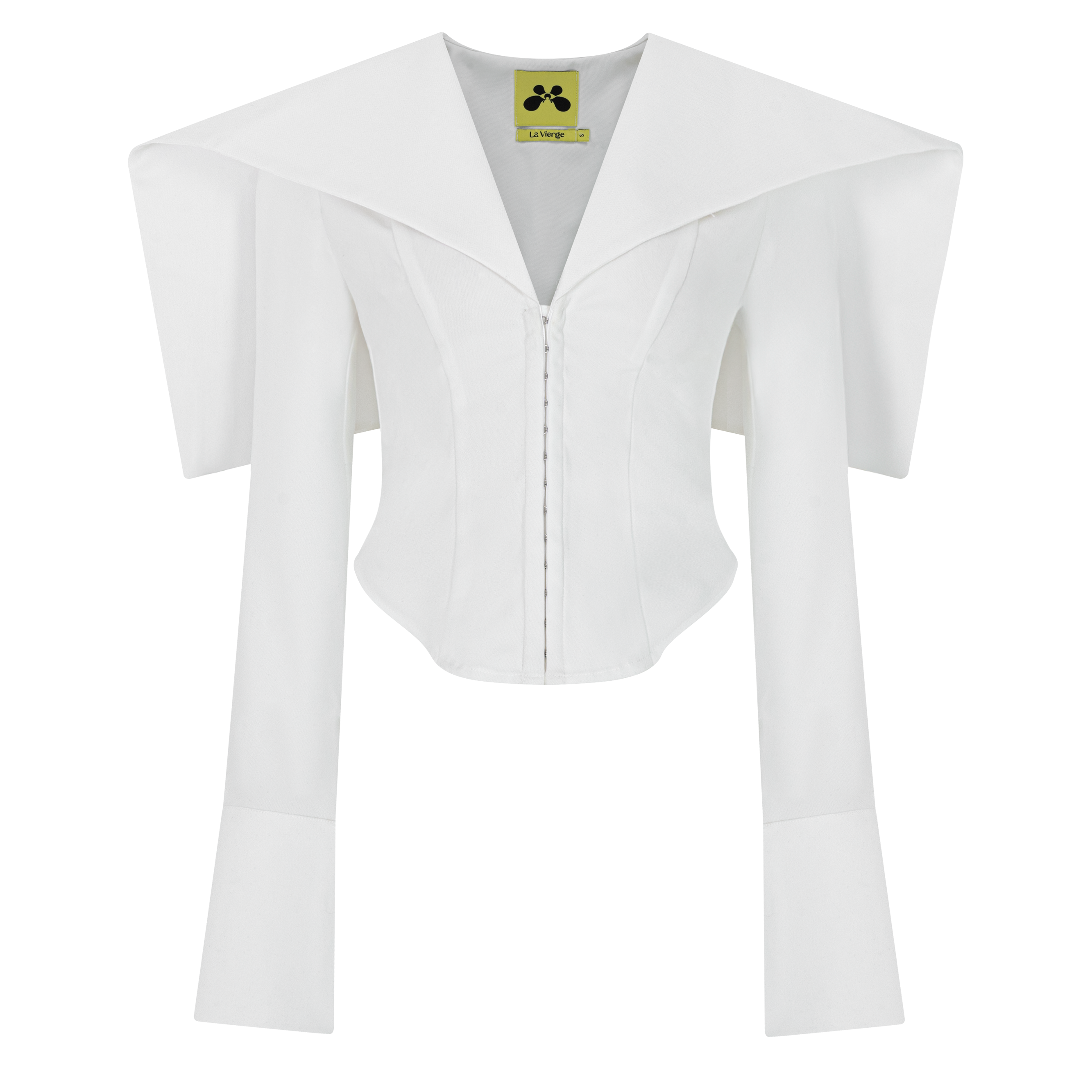 Marinaia Bodycon Cape Shoulder Twill Jacket