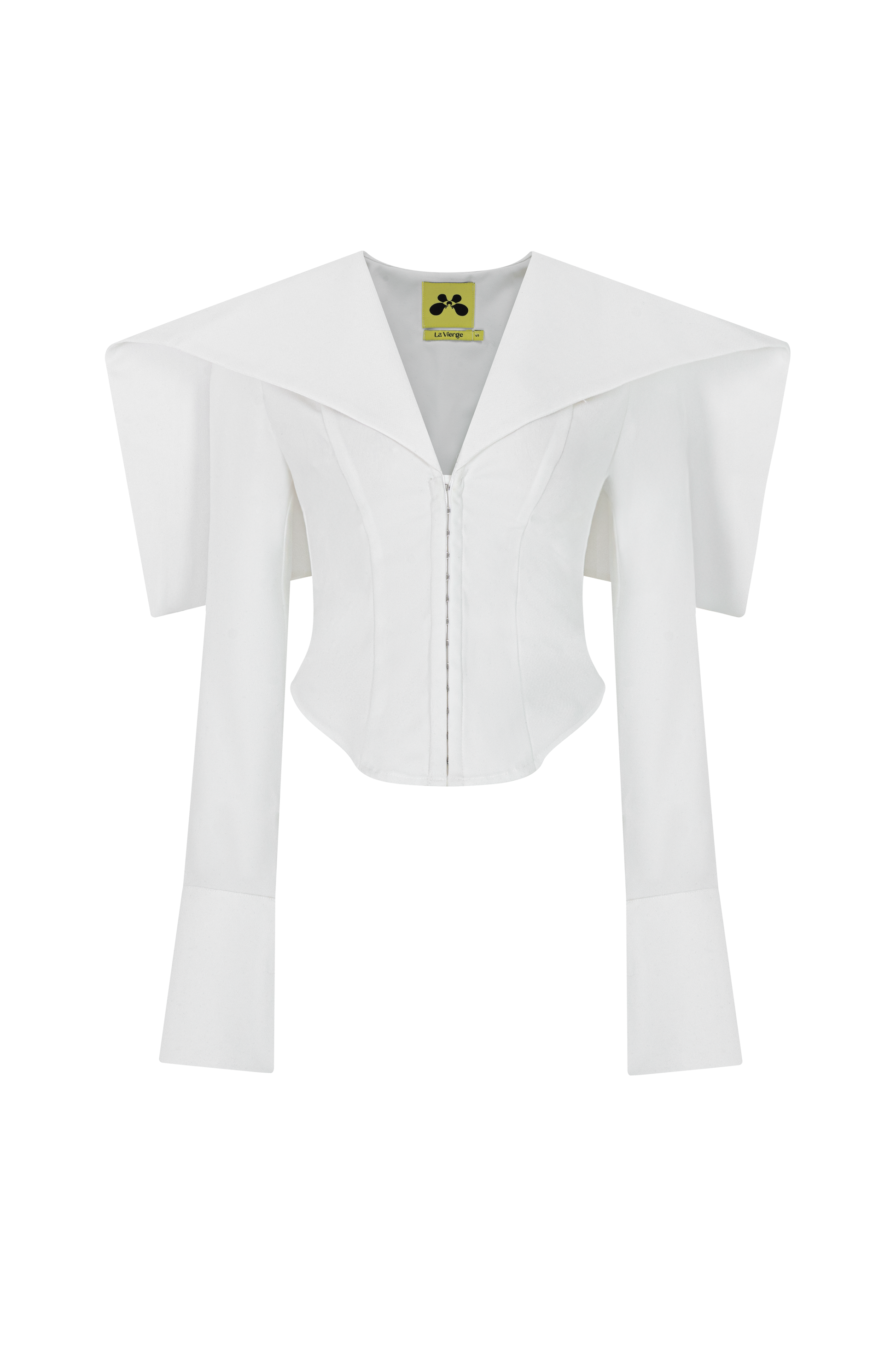 Marinaia Bodycon Cape Shoulder Twill Jacket