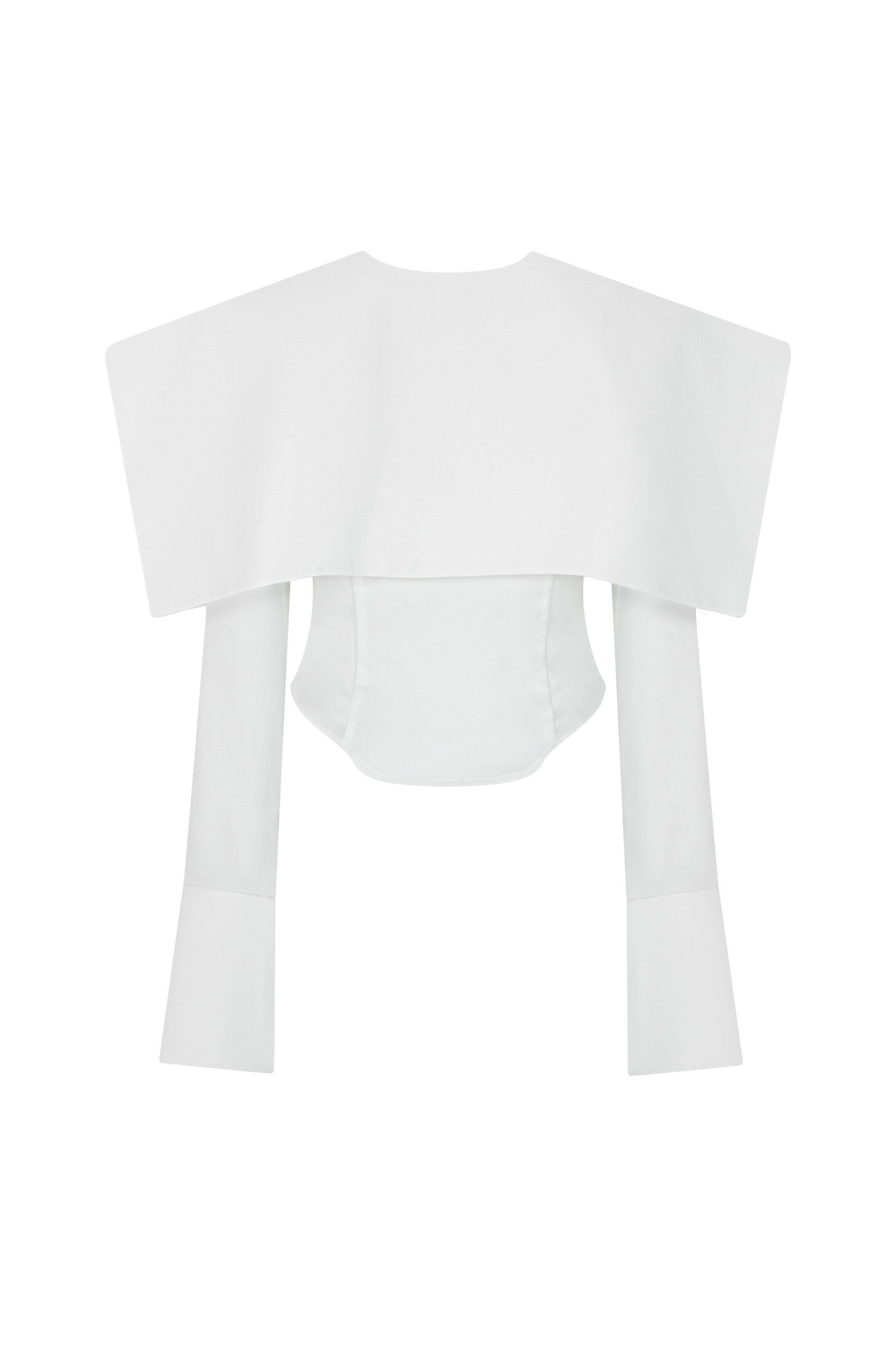 Marinaia Bodycon Cape Shoulder Twill Jacket