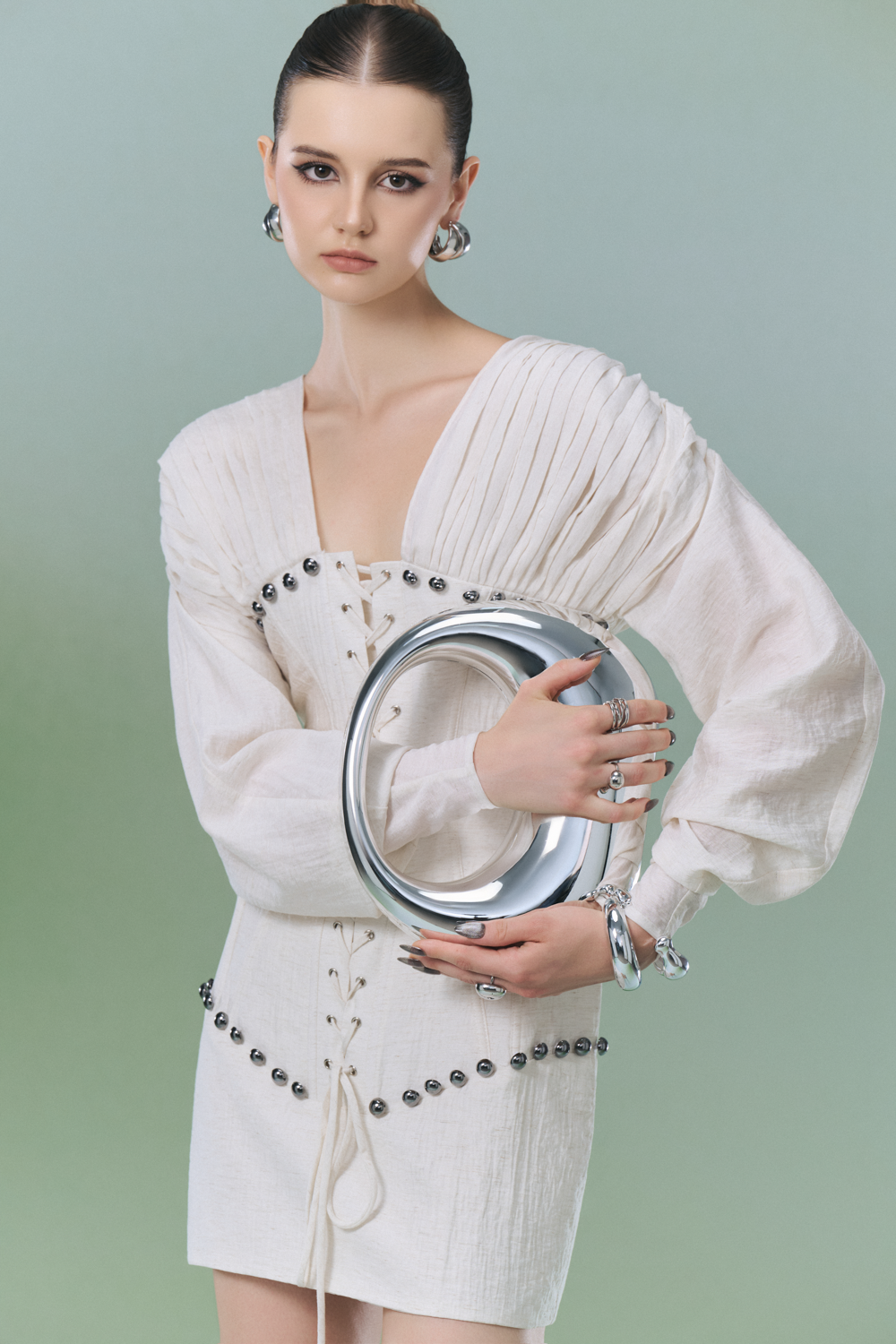 Harper V-Neck Pin Tuck Mini Dress