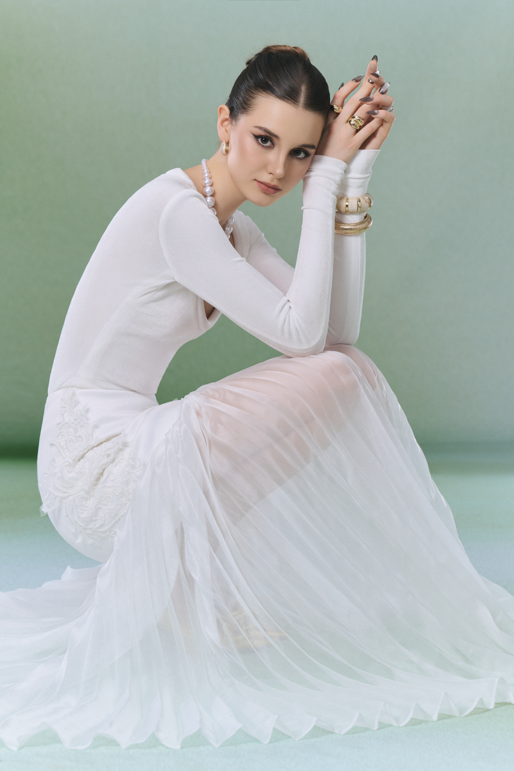 Velore Square Neck Pleated Set