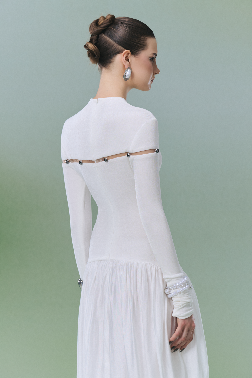 Milan Round Neck Gathering Midi Dress