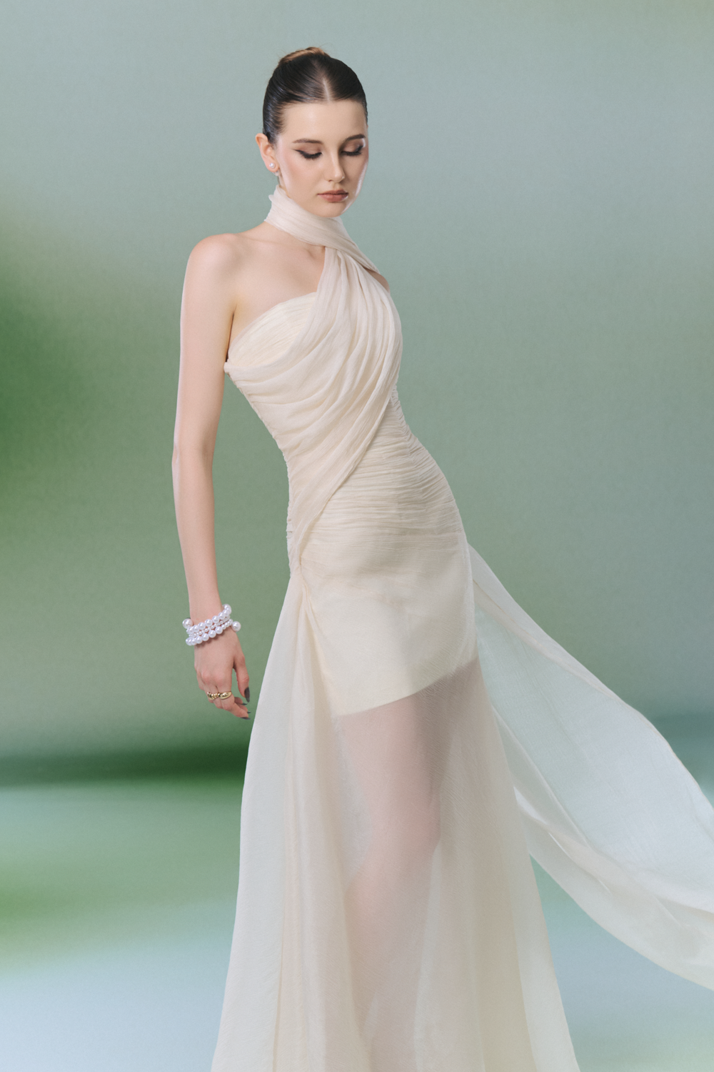 Persian Scarf Gathering Maxi Dress