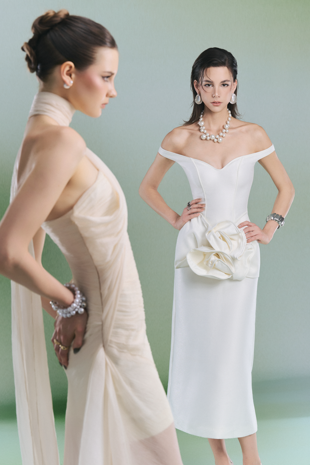 Persian Scarf Gathering Maxi Dress