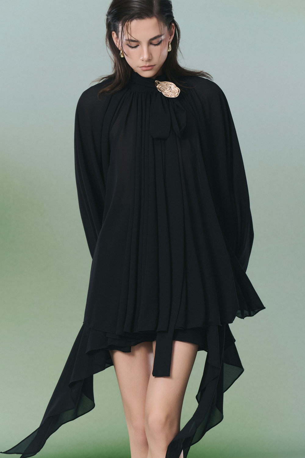 paxton dress with long sleeves Paxton Long Sleeve Dress Celidior Elegant Lace Mini Black White / S