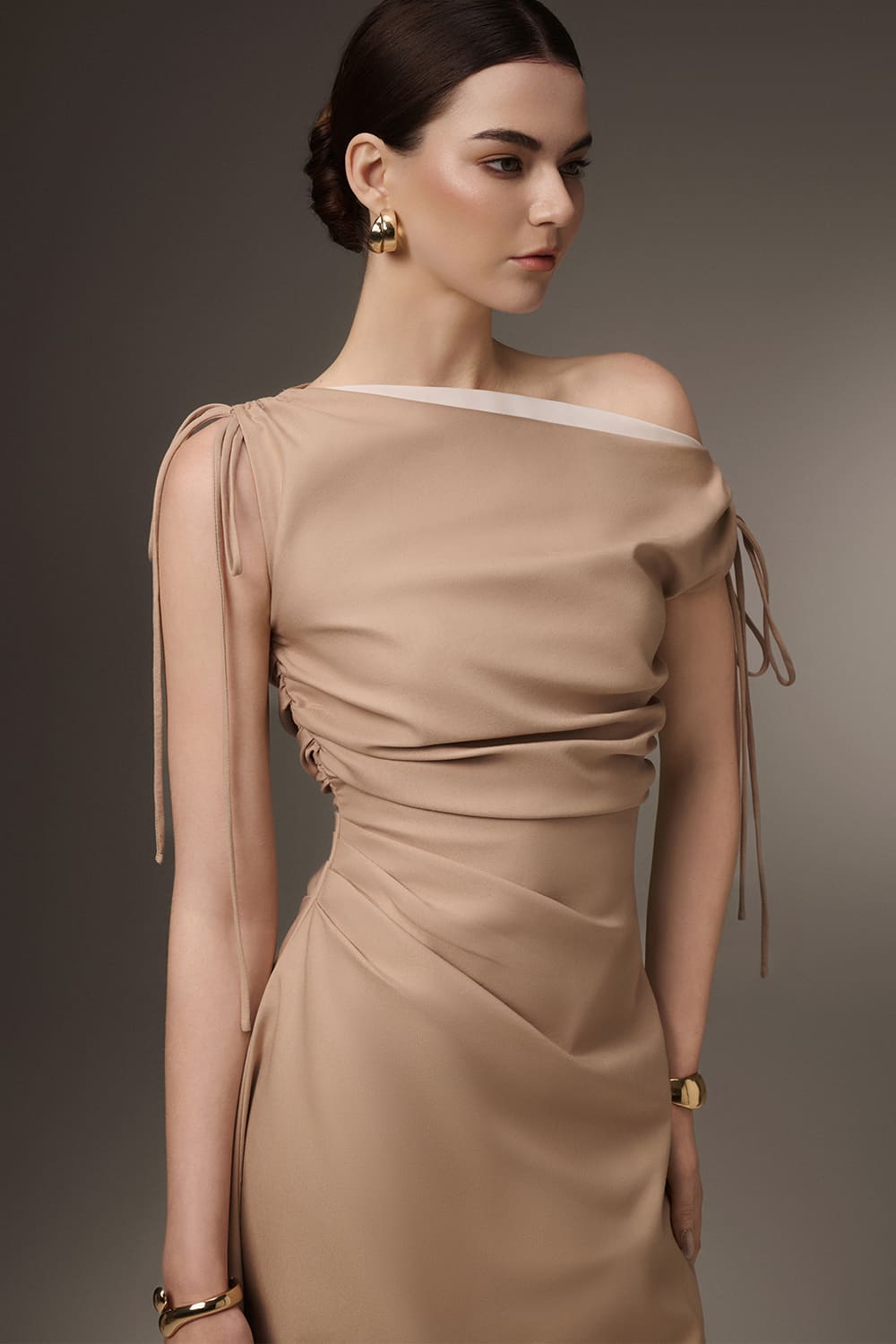 linea silk dress SALON 1884 + NET SUSTAIN Linea strapless silk-satin gown