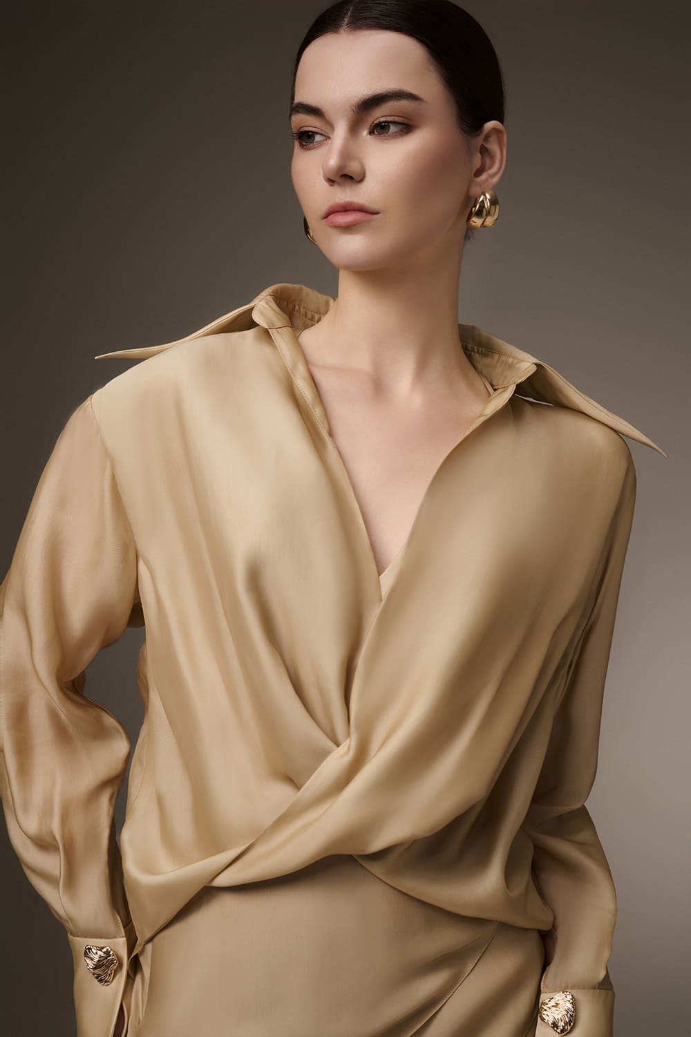 Tawny Wrap Cuff Sleeved Silk Blend Mini Set