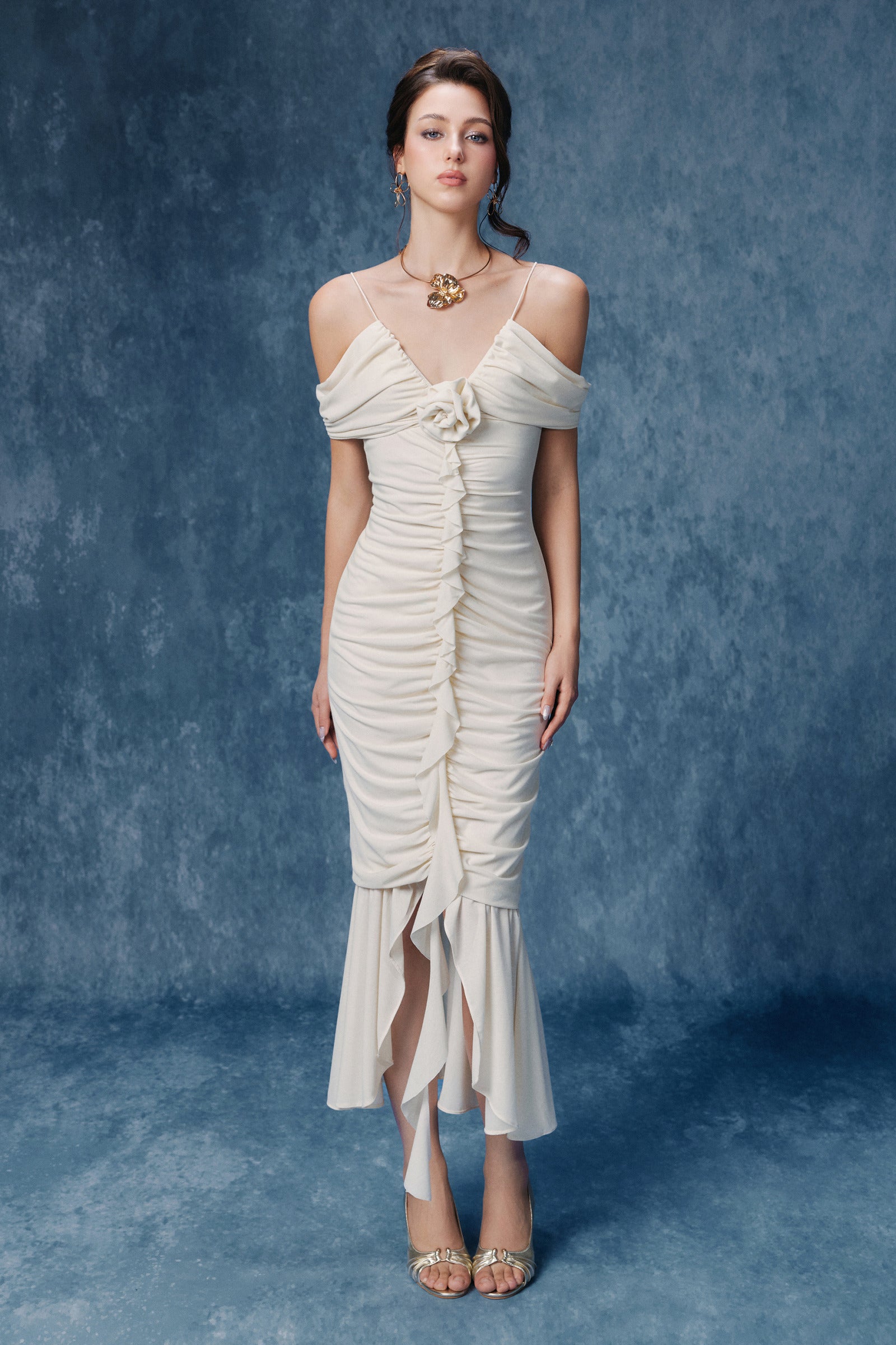 Untouched Ruched Midi Dress