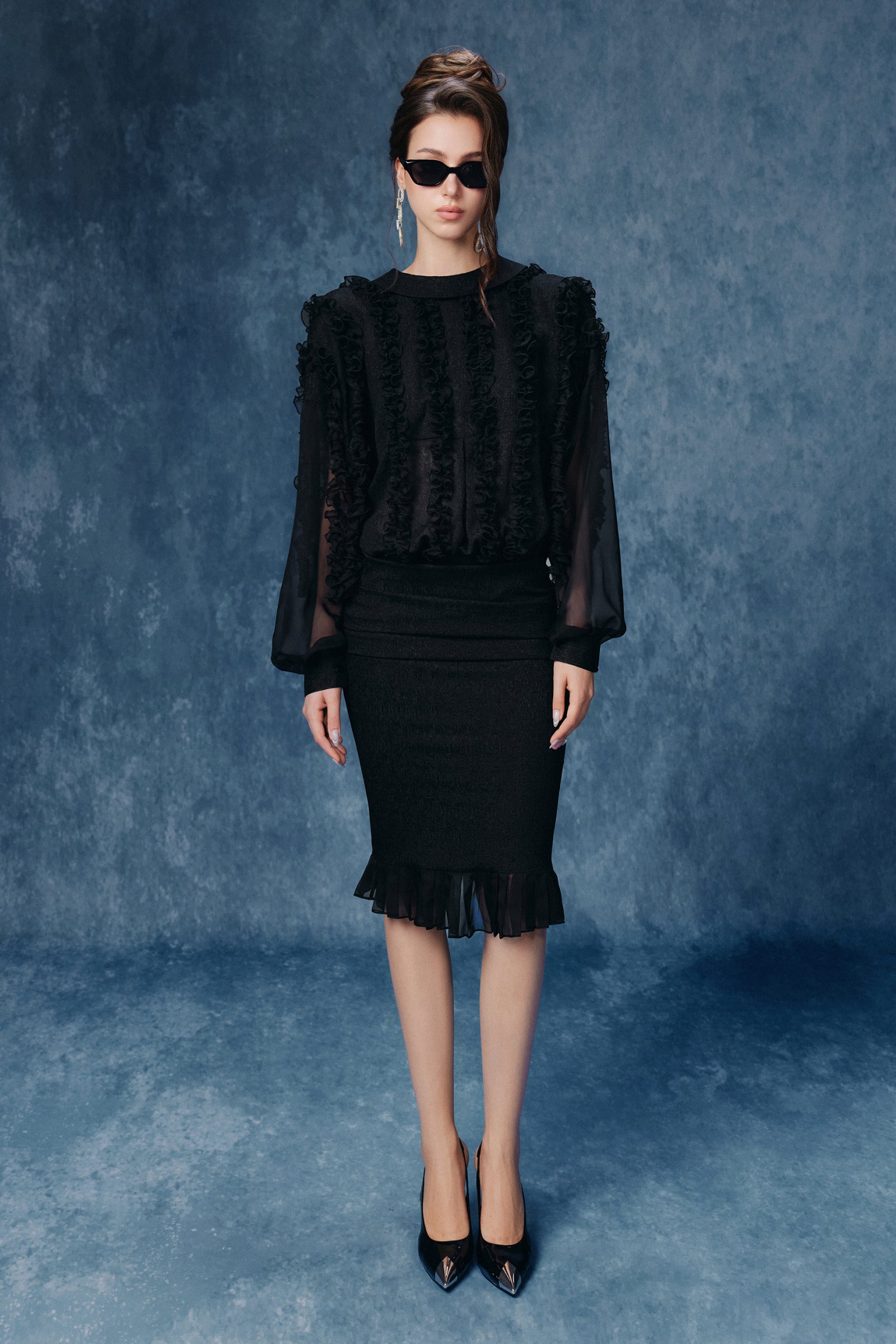 The Unspoken Blouson Midi Dress