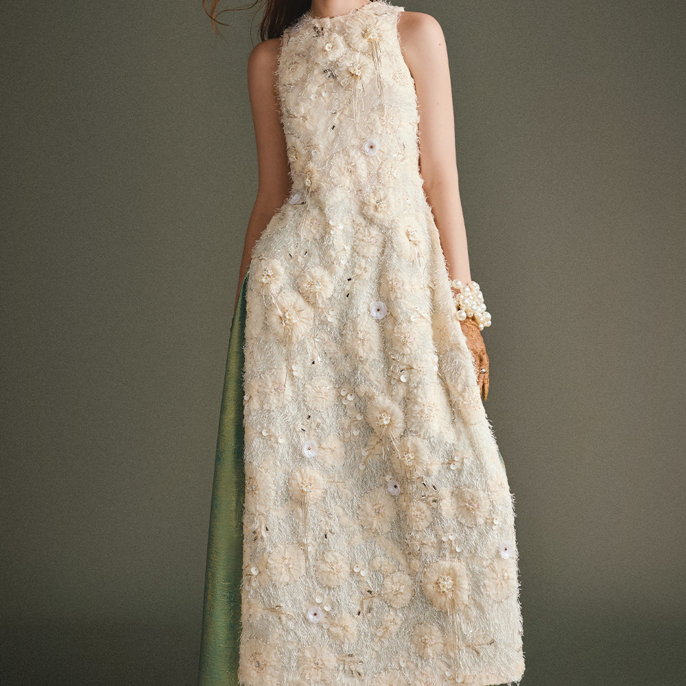 Lamé Applique Ao Dai Set - MEAN BLVD
