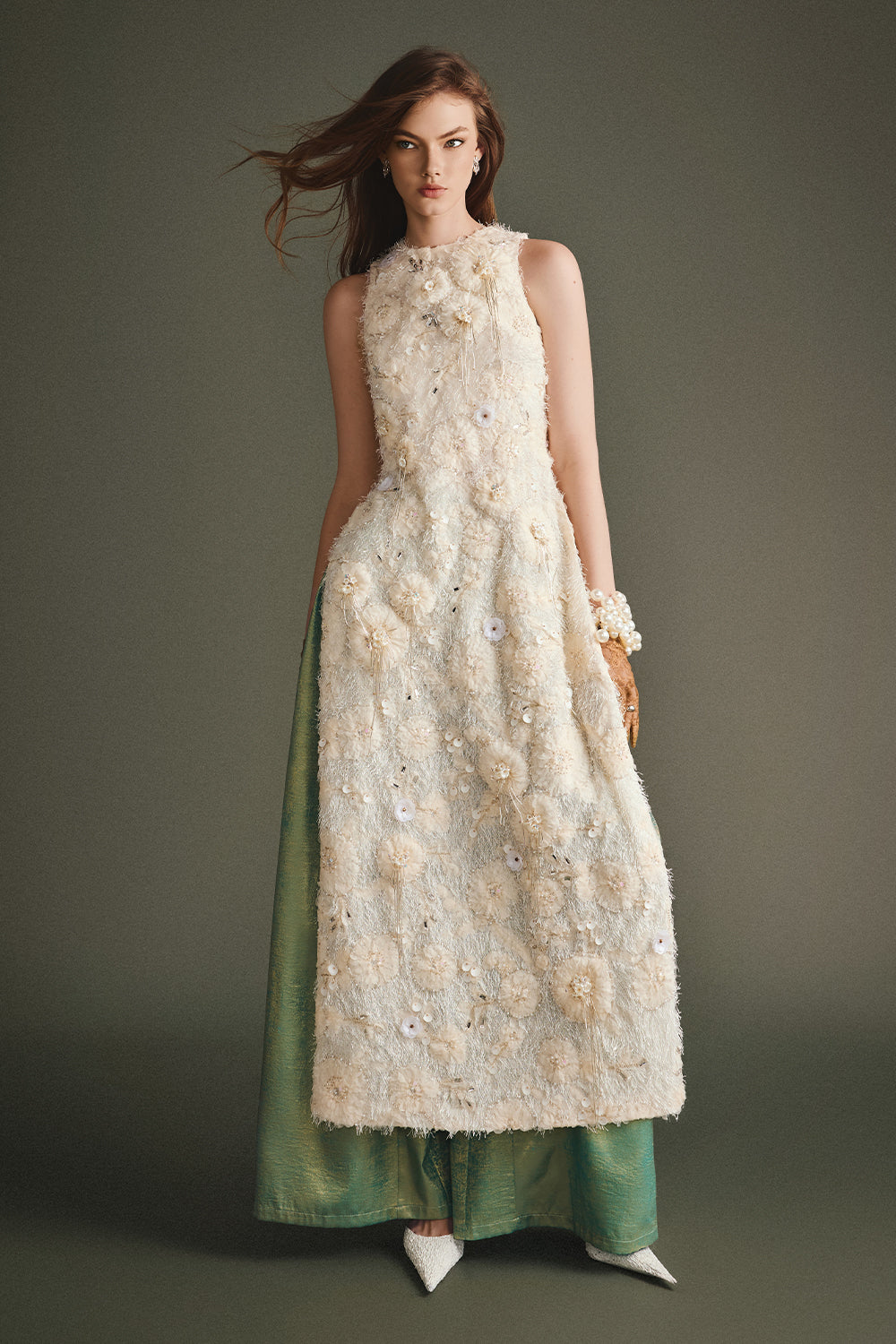 Lamé Applique Ao Dai Set - MEAN BLVD