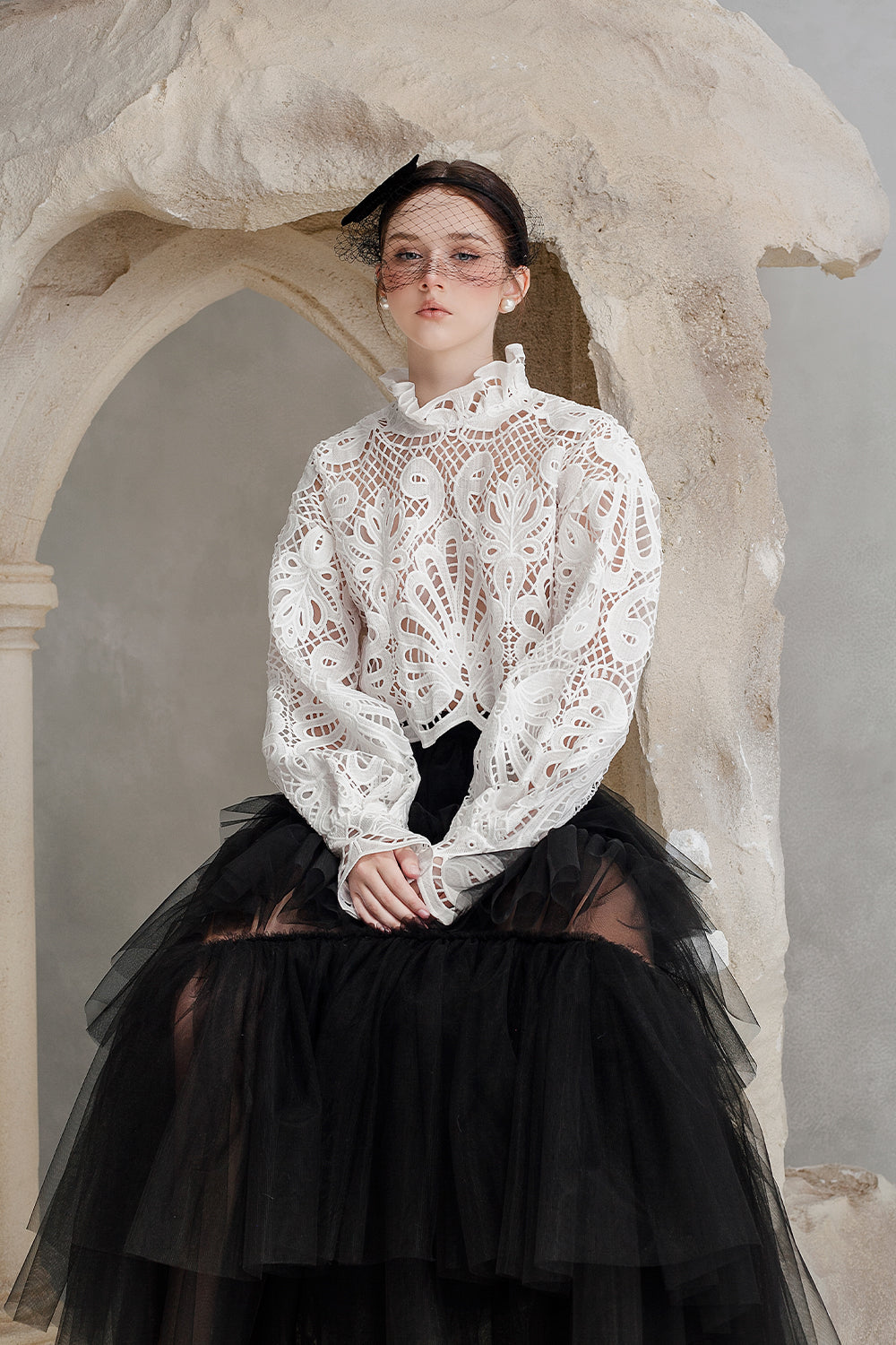 Lanya Trapezoid Gathering Skirt - MEAN BLVD