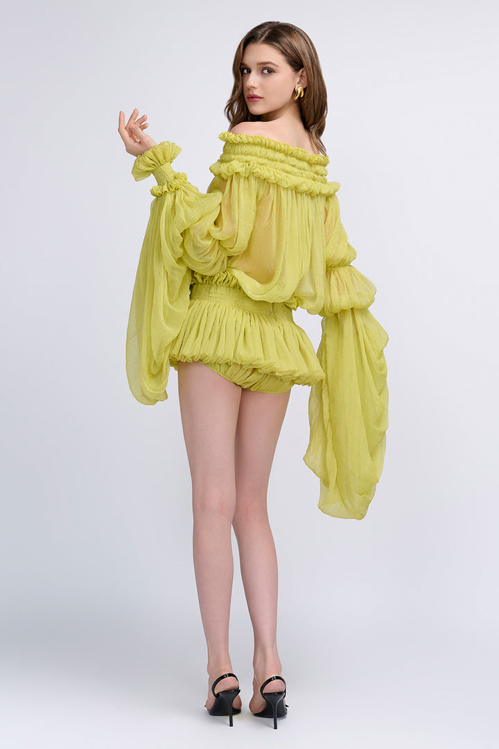 Larksong Off-Shoulder Ruffle Mini Dress - MEAN BLVD