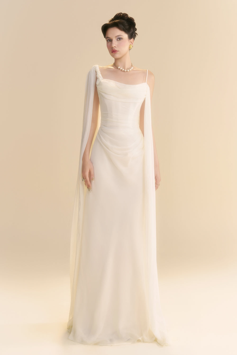 Larmes Sheath Draped Maxi Dress - MEAN BLVD