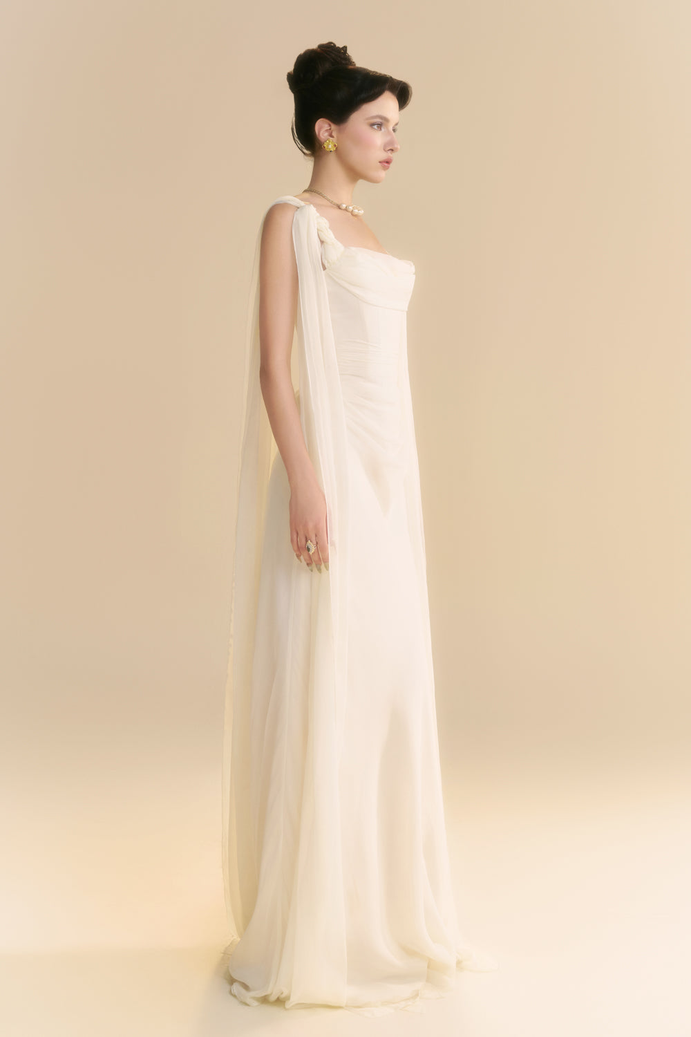 Larmes Sheath Draped Maxi Dress - MEAN BLVD