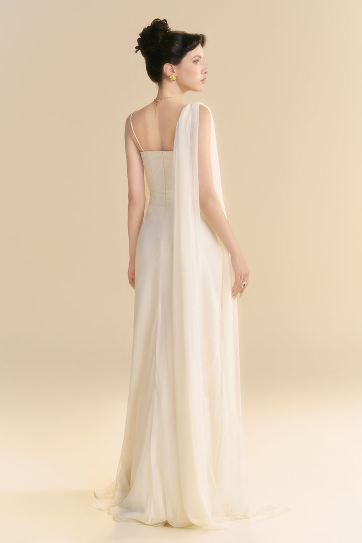 Larmes Sheath Draped Maxi Dress - MEAN BLVD