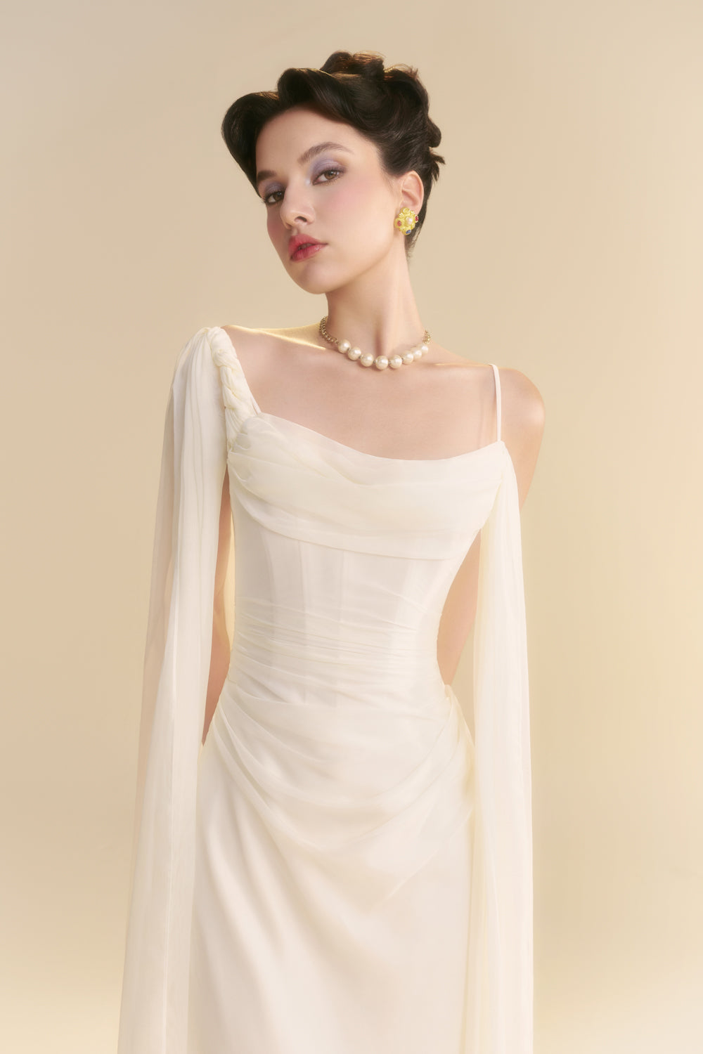 Larmes Sheath Draped Maxi Dress - MEAN BLVD