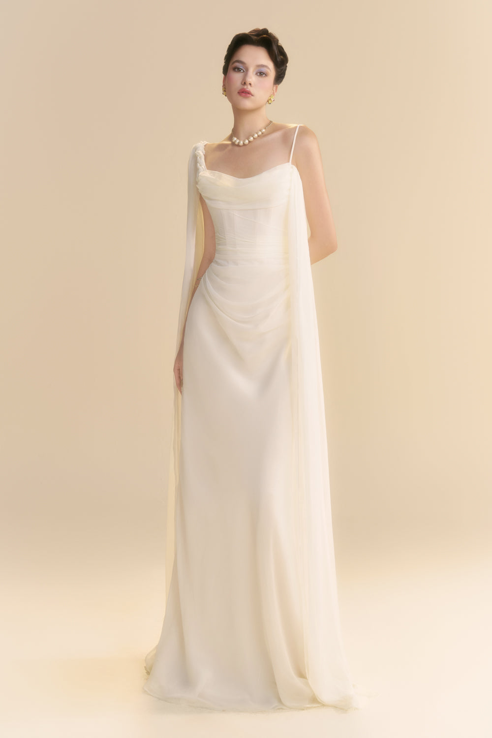 Larmes Sheath Draped Maxi Dress - MEAN BLVD