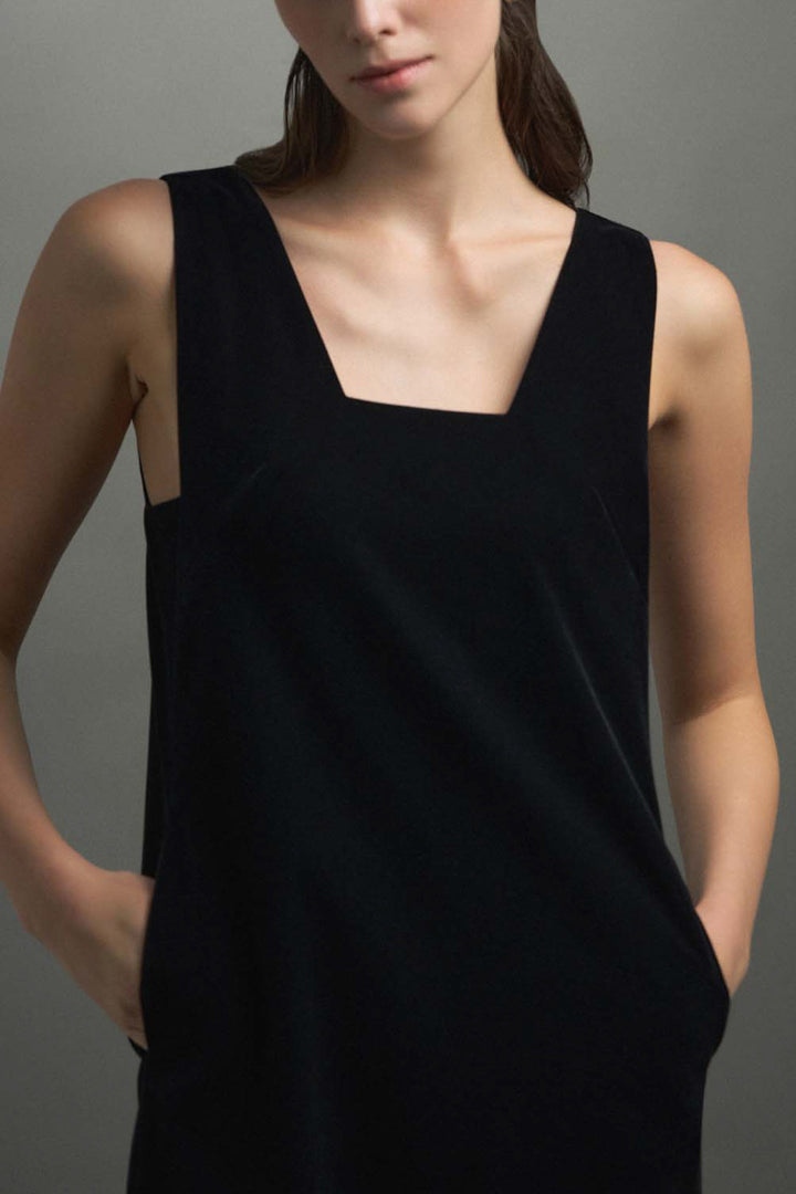 Laura Trapeze Neck Velvet Midi Dress - MEAN BLVD