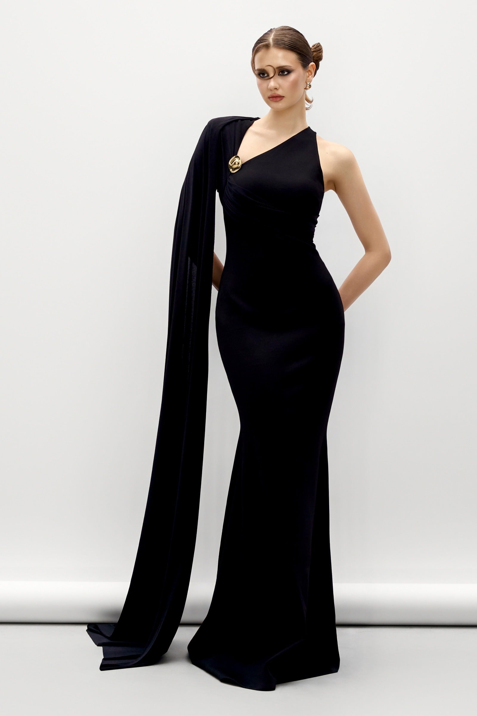 Layla Asymmetric Neck Maxi Dress - MEAN BLVD
