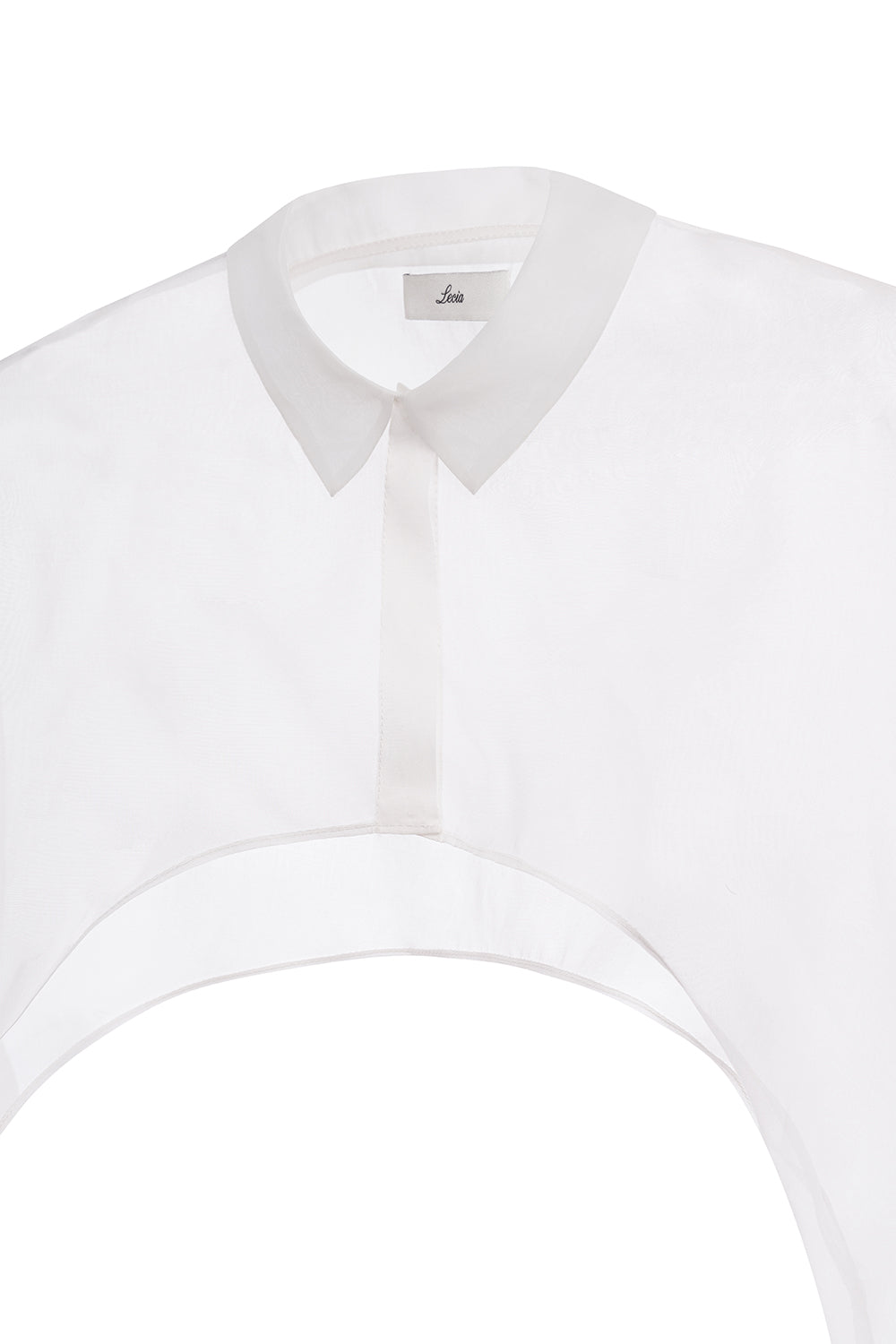 Jesse Cropped Collared Neck Organza Shirt
