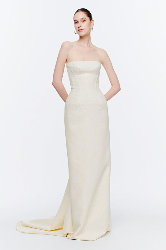 Liberty Sheath Brocade Maxi Dress - MEAN BLVD