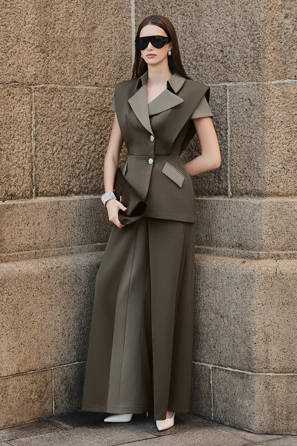 Lilianna V-Neck Polyester Blazer - MEAN BLVD