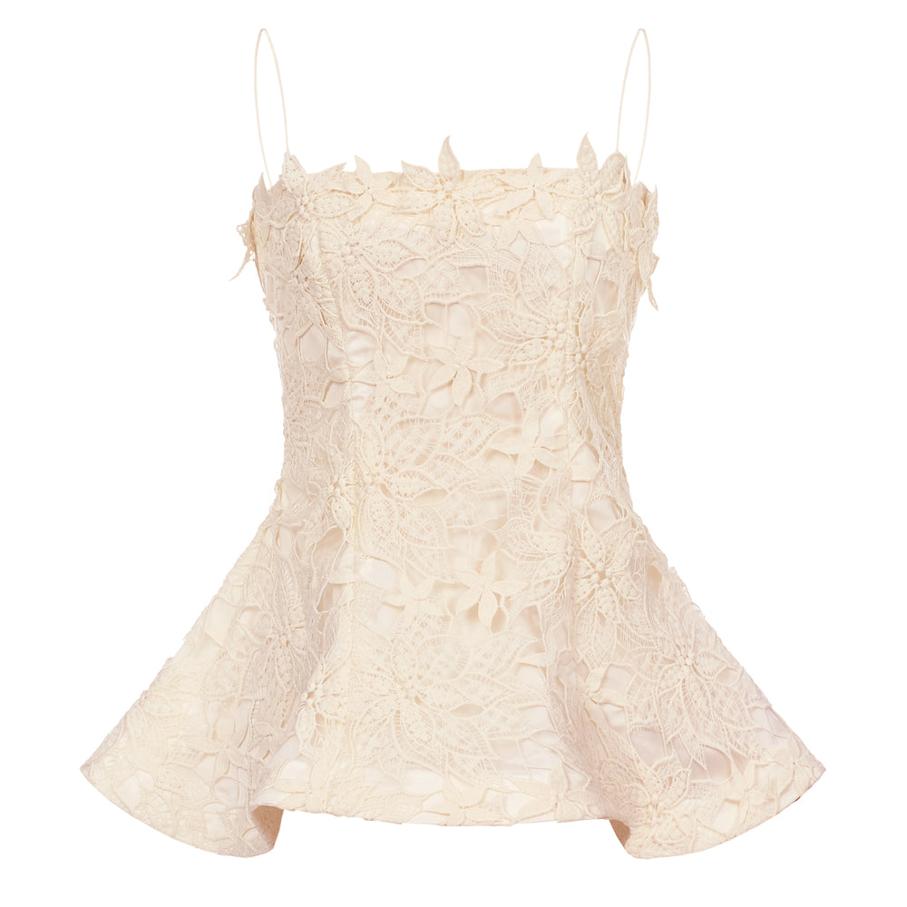 Lilly Peplum Camisole Lace Top