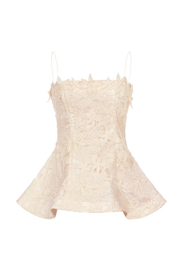 Lilly Peplum Camisole Lace Top