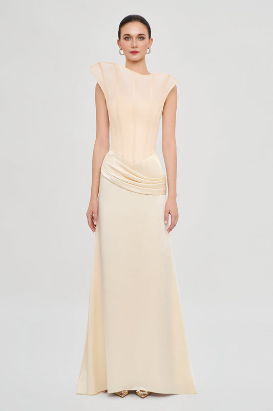 Lily Dawn Curve Neck Draped Maxi Dress - MEAN BLVD