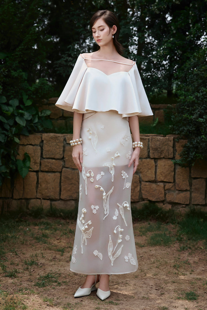 Lily Off-Shoulder Applique Maxi Dress - MEAN BLVD