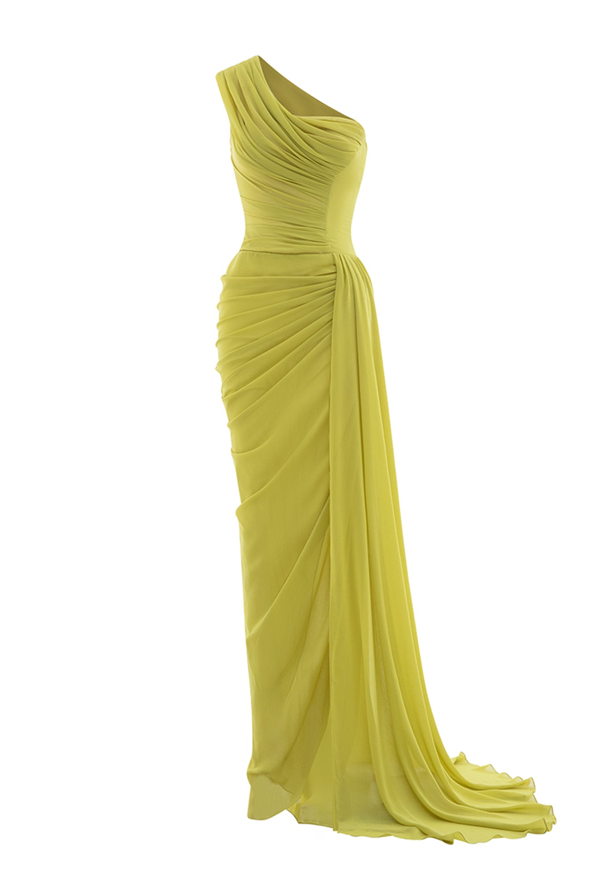 Lime Draped Maxi Dress - MEAN BLVD