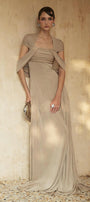 Linden Cape Sleeve Draped Maxi Dress - MEAN BLVD